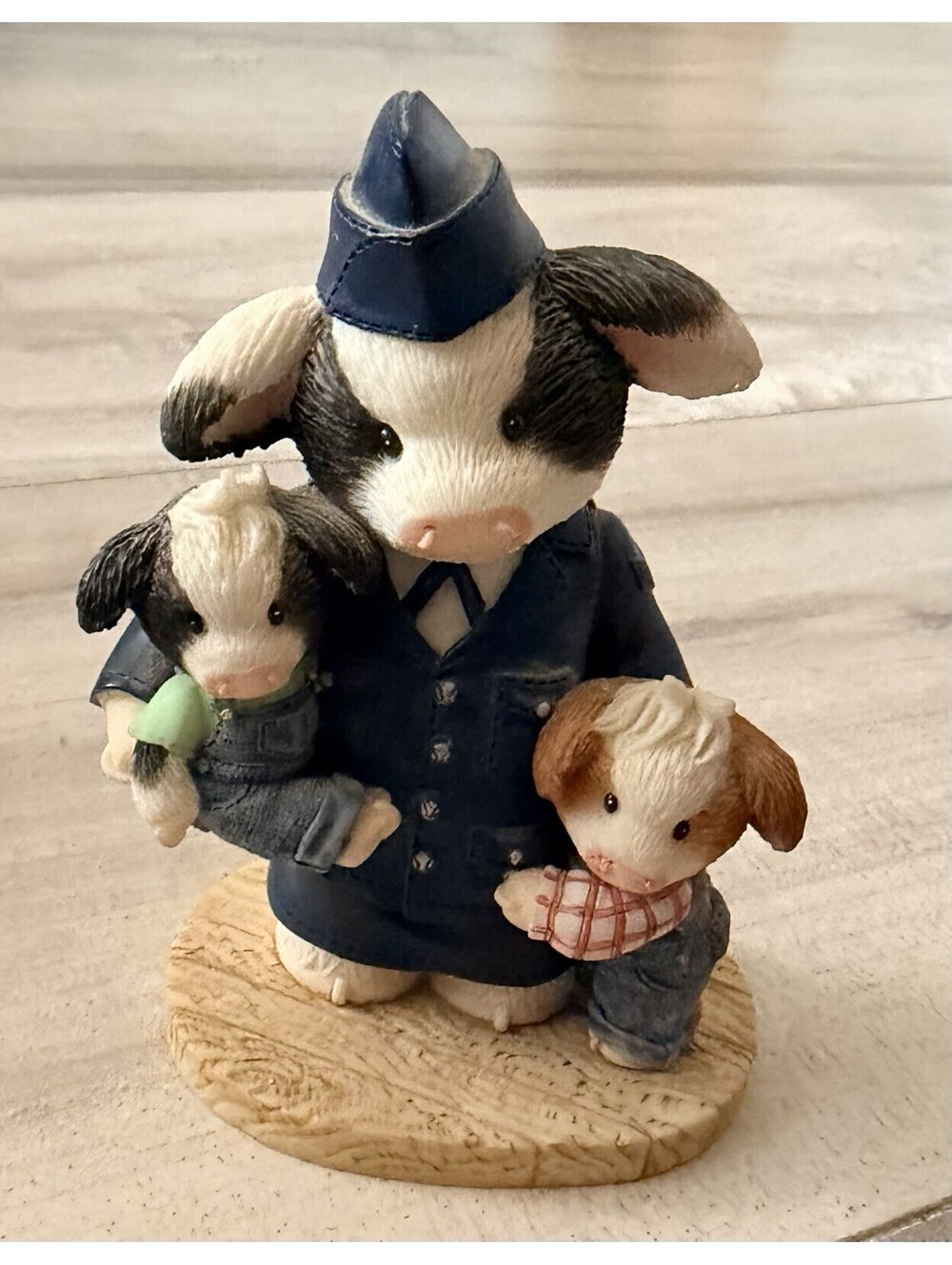 Mary's Moo Moos Herd Working Moo-mmy Figurine. Military Cow. 2002